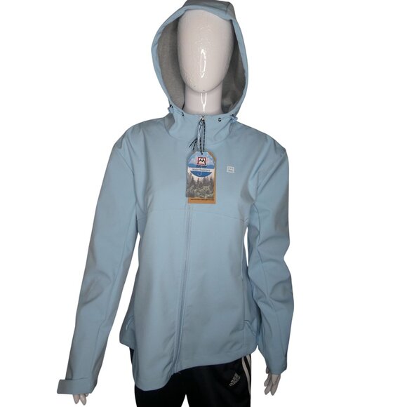 Avalanche Baby Blue full zip waterproof‎ women's jacket with hood size XL - Picture 1 of 9